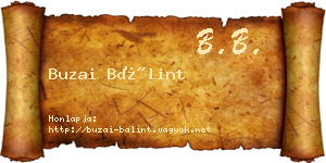 Buzai Bálint névjegykártya