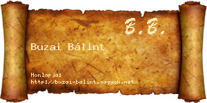 Buzai Bálint névjegykártya